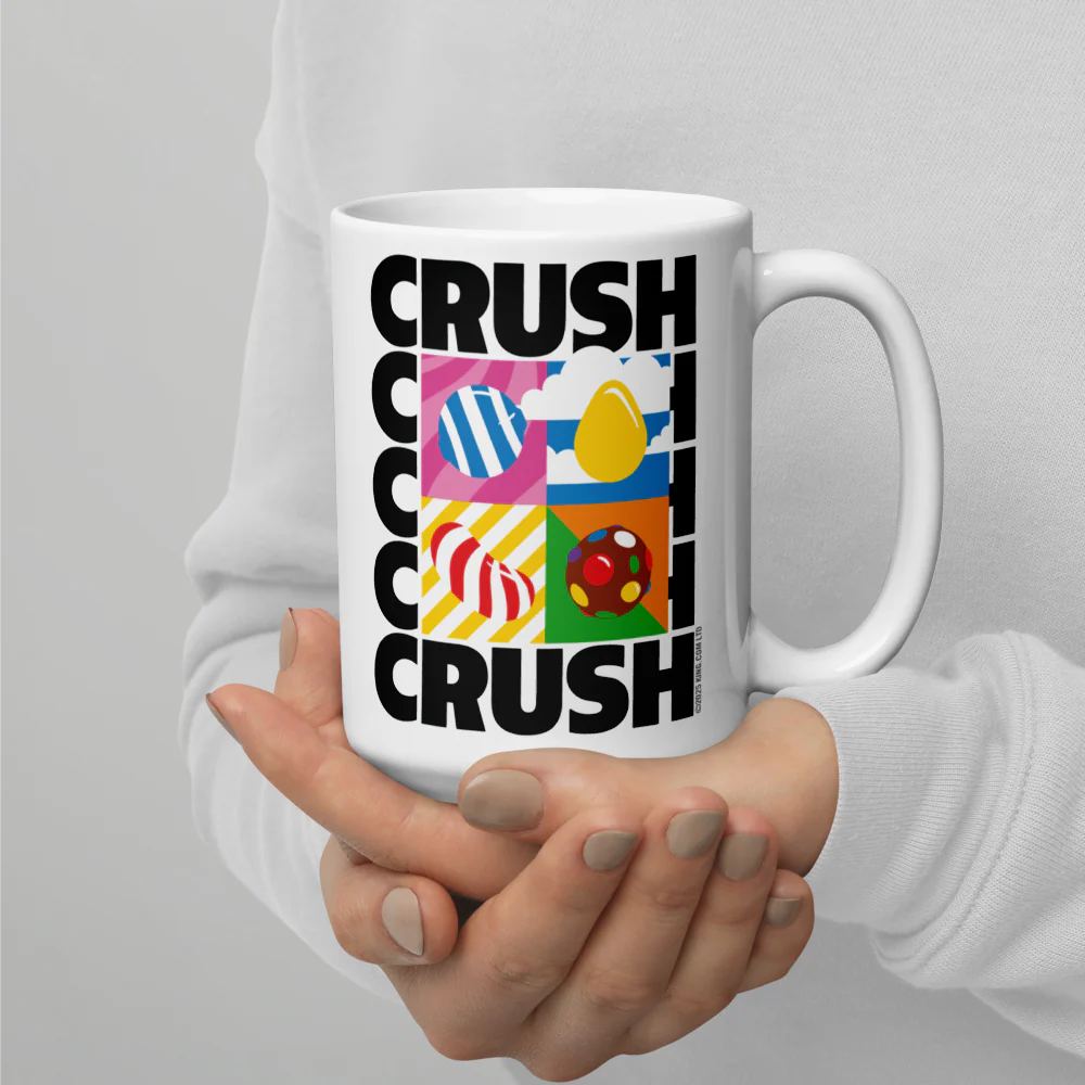 Candy Crush White Mug Crush, Crush, Crush - Image 4