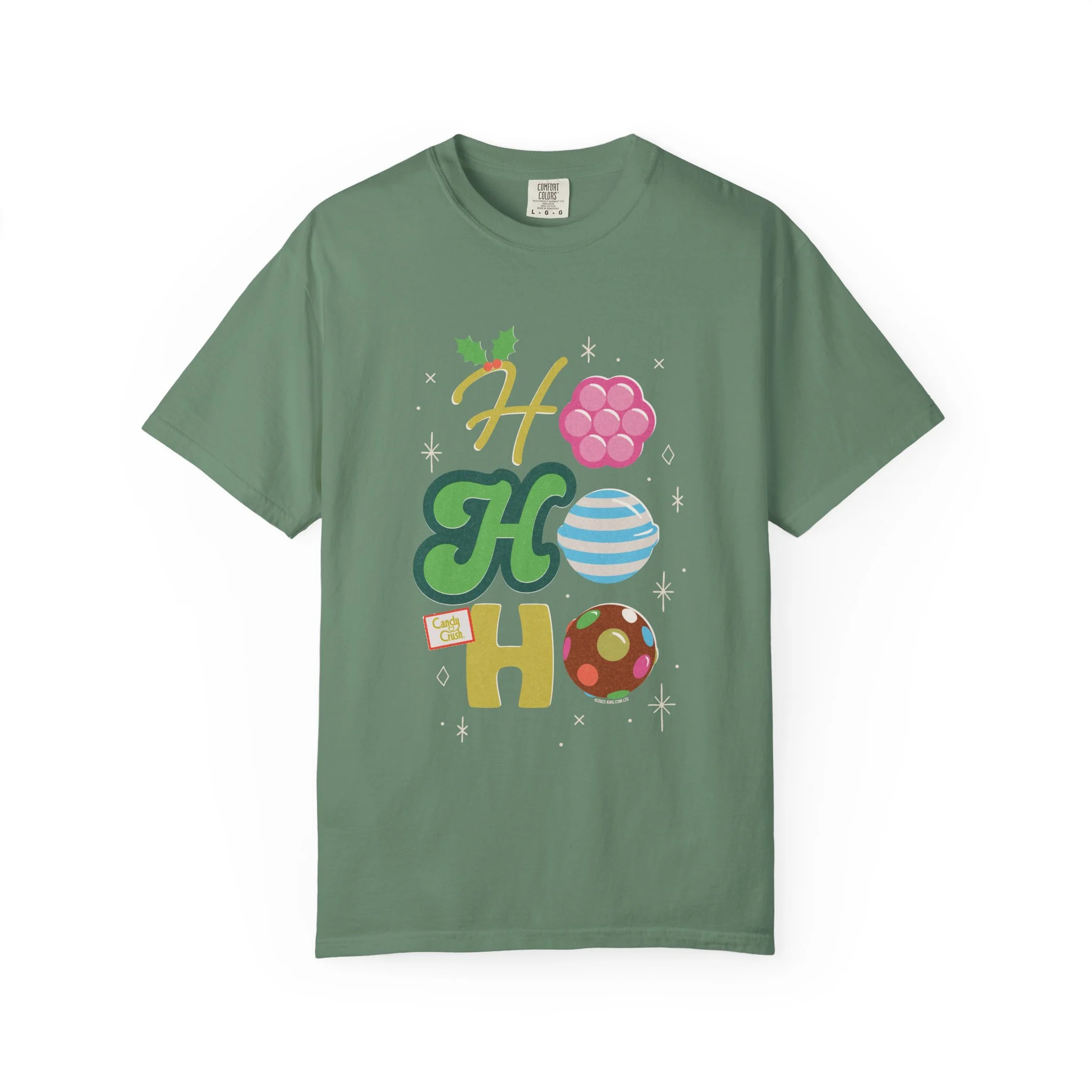 Candy Crush Comfort Colors T-Shirt Ho, Ho, Ho - Image 5