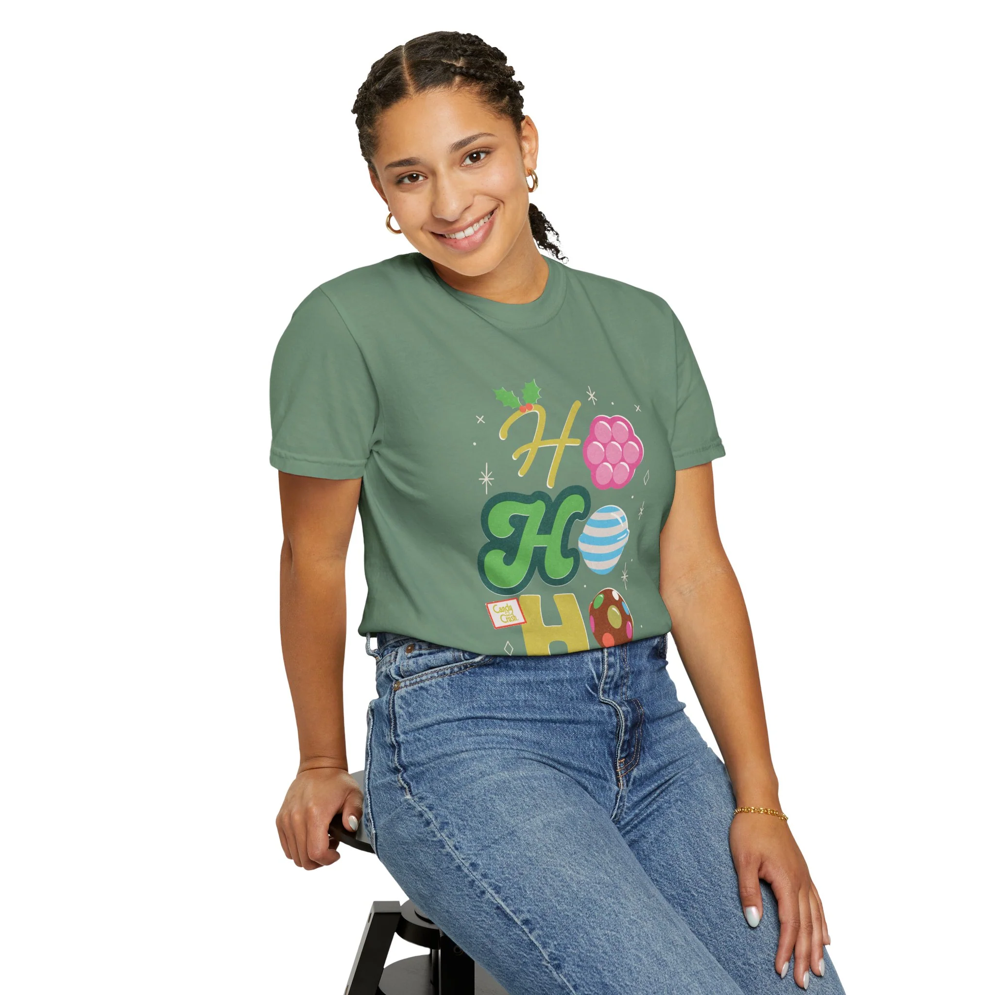 Candy Crush Comfort Colors T-Shirt Ho, Ho, Ho - Image 6